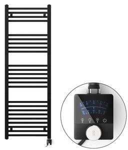 Welland Lux fekete elektromos törölközőszárító design radiátor 500 x 1500mm digitális termosztáttal | Készletről gyors kiszállítással. ES+AF