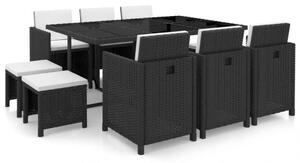 VidaXL Polyrattan Kültéri Étkezőgarnitúra - 11 részes