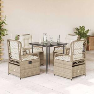 VidaXL Kerti Étkezőgarnitúra - 5 részes - Bézs Polyrattan