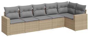 VidaXL Polyrattan Kerti Ülőgarnitúra - 6 részes - Bézs