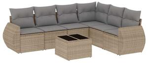 VidaXL Polyrattan Kerti Ülőgarnitúra - 7 részes - Bézs