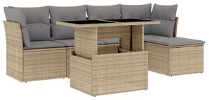 VidaXL Polyrattan Kerti Ülőgarnitúra - 6 részes - Bézs