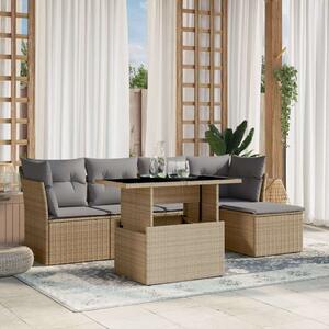VidaXL Polyrattan Kerti Ülőgarnitúra - 6 részes - Bézs