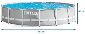 Intex Prism Frame 457x107cm Prémium fémvázas medence szett vízforgató, létra, alátét, takaró (26724NP)