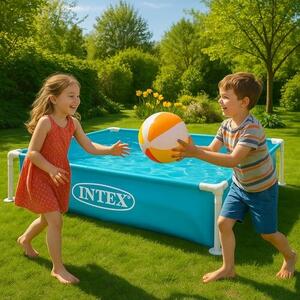 Intex 122x122cm négyszögletes mini fémvázas Gyerekmedence (57173NP)