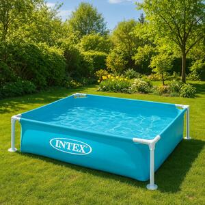Intex 122x122cm négyszögletes mini fémvázas Gyerekmedence (57173NP)