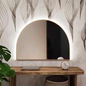 Baltica Design Tiny Border Semi Round tükör 90x65 cm világítással arany 5904107925837