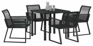 Kert étkező szett 5 pcs Fekete Porszórt acél