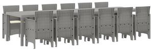 Kert étkező szett 13 pcs Világosszürke Polt rattan