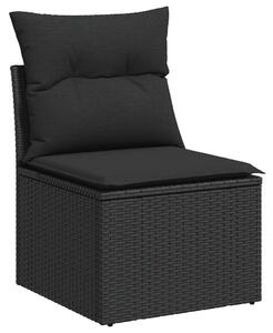 VidaXL Polyrattan Kerti Ülőgarnitúra - 6 részes - Fekete