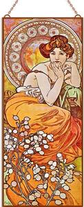 Alfonse Mucha - Ékkövek - Topáz üvegkép, falikép