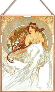 Alfons Mucha - Zene üvegkép, falikép