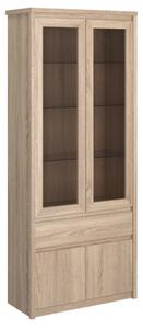 KONDELA Vitrines szekrény, DTD laminált, tölgy sonoma, NORTY TYP 3