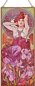 Alfonse Mucha - Ékkövek - Ametiszt üvegkép, falikép