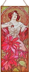 Alfons Mucha - Ékköveg - Rubin üvegkép, falikép
