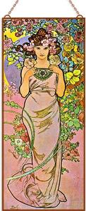 Alfons Mucha - Rózsa üvegkép, falikép