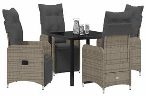 Kert étkező szett 5 pcs Szürke polirattan