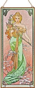 Alfons Mucha - Tavasz (2) üvegkép, falikép