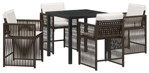 Kert étkező szett 5 pcs Barna polirattan