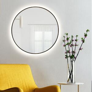 Baltica Design Bright tükör 80x80 cm kerek világítással fekete 5904107911489