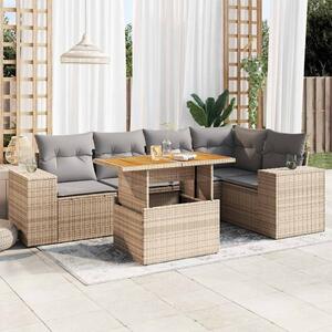 VidaXL Polyrattan Kerti Ülőgarnitúra - 6 részes - Bézs