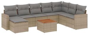 VidaXL Polyrattan Kerti Ülőgarnitúra - 9 részes