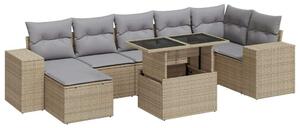 VidaXL Polyrattan Kerti Ülőgarnitúra - 8 részes - Bézs