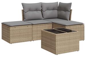 VidaXL 5 részes Polyrattan Kerti Ülőgarnitúra - Bézs