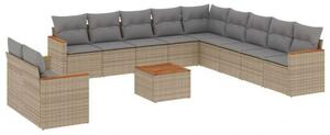 VidaXL Polyrattan Kerti Ülőgarnitúra - 12 részes - Bézs