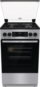 Gorenje GK5C62SH kombinált tűzhely, multifunkciós sütő, üveg tető, teleszkópos sütősín. lassú ajtózár. szürke