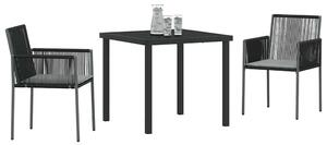 Kert étkező szett 3 pcs Fekete PE Rattan