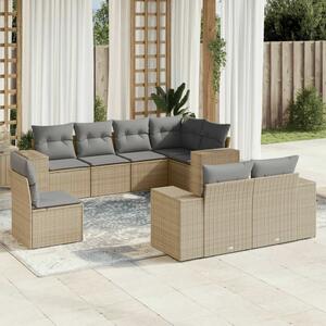 VidaXL Polyrattan Kerti Ülőgarnitúra - 8 részes - Bézs