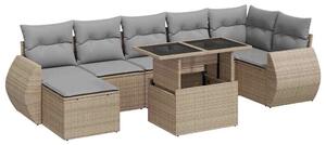 VidaXL Polyrattan Kerti Ülőgarnitúra - 8 részes - Bézs