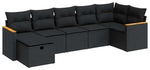VidaXL Polyrattan Kerti Ülőgarnitúra - 7 részes - Fekete