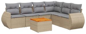 VidaXL Polyrattan Kerti Ülőgarnitúra - 7 részes - Bézs
