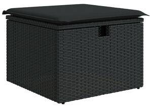 4 részes kertikanapé szett párnákkal Fekete Poli Rattan, 2 személyes kertikanapé tárolóval és párnákkal Fekete Poli Rattan