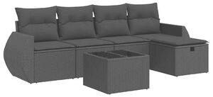 VidaXL Polyrattan Kerti Ülőgarnitúra - 6 részes - Fekete