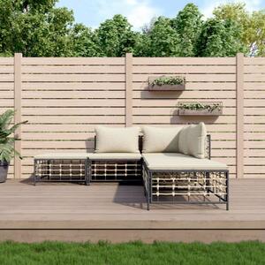 VidaXL 5 Részes Kerti Ülőgarnitúra - Poly Rattan - Antracit Szürke