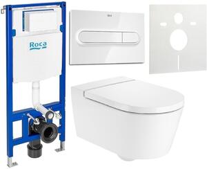 Set WC csésze Roca Inspira A346527S00, beépíthető keret Roca Duplo A890070020, A80152200B, A890195000, A890063000