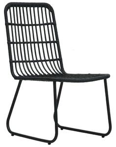 5 részes Polyrattan Kültéri Étkezőgarnitúra - Fekete