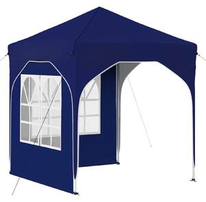 VidaXL Parti sátor 192 x 192 x 245 cm Kék 210D Oxford ezüst bevonattal