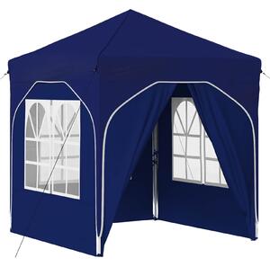 VidaXL Parti sátor 192 x 192 x 245 cm Kék 210D Oxford ezüst bevonattal