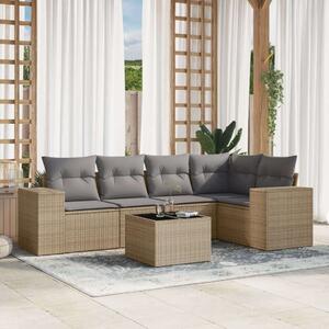 VidaXL Polyrattan Kerti Ülőgarnitúra - 6 részes - Bézs