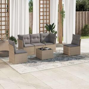 VidaXL Polyrattan Kerti Ülőgarnitúra - 6 részes - Bézs