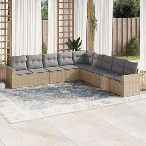 VidaXL Polyrattan Kerti Ülőgarnitúra - 9 részes - Bézs