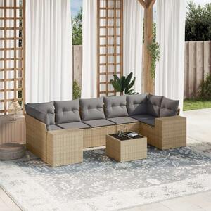 VidaXL Polyrattan Kerti Ülőgarnitúra - 8 részes - Bézs