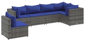 VidaXL Polyrattan Kerti Ülőgarnitúra - 6 részes - Szürke