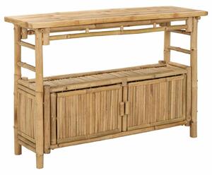 VidaXL Konzolasztal polcokkal Természetes 110 x 35 x 75 cm Bambusz