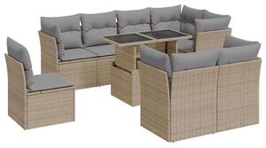 VidaXL Kerti Ülőgarnitúra - Polyrattan - Bézs - 9 részes