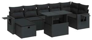 VidaXL Polyrattan Kerti Ülőgarnitúra - 8 részes - Fekete